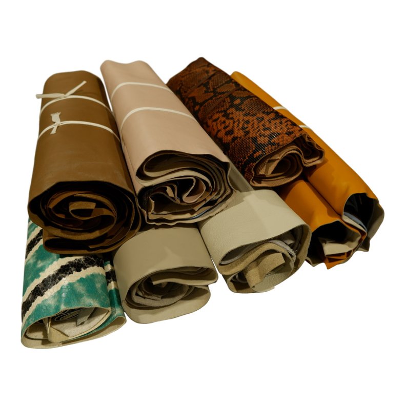 Leather remnants, roll approx. 1 kg