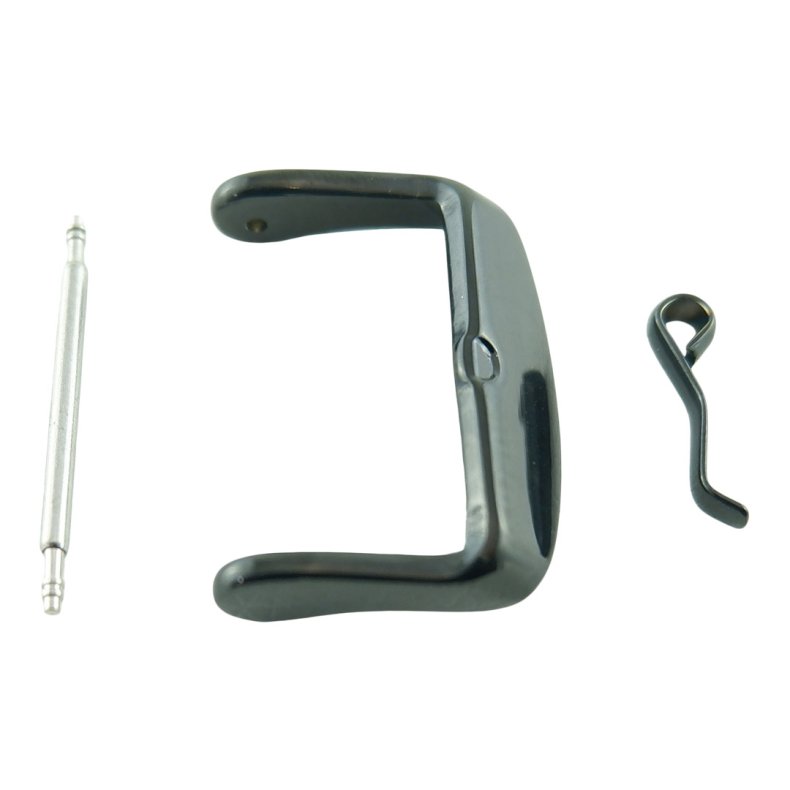 Rund Schnalle fr Uhrenarmband Scharwz 20 mm pro St&uuml;ck