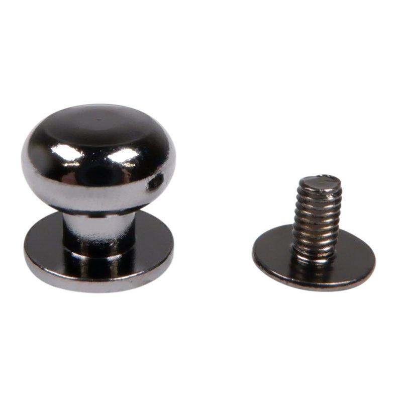 Gevrknap, halvstor Gun metal pr. stk.