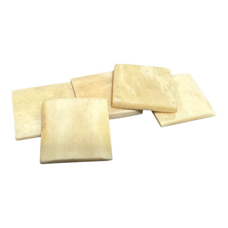 Kamelbein 32x32x4 mm Wollwei 10 St&uuml;ck