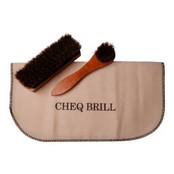 Shoe brush set with polishing cloth
