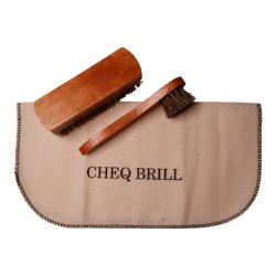 Shoe brush set with polishing cloth