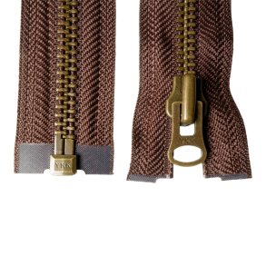 Split zipper ant. brass 8 mm.