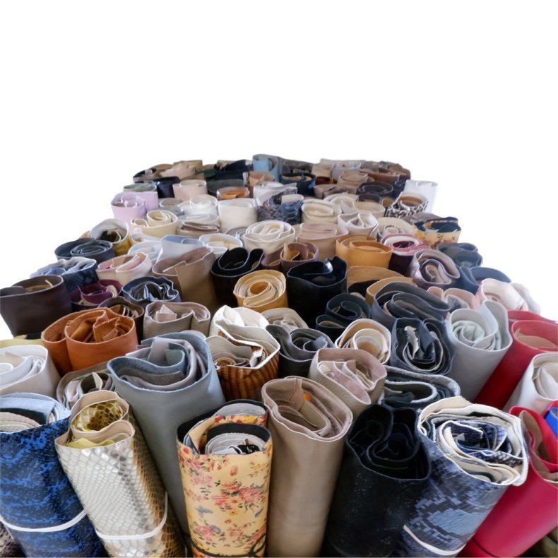 Leather remnants, roll approx. 1 kg