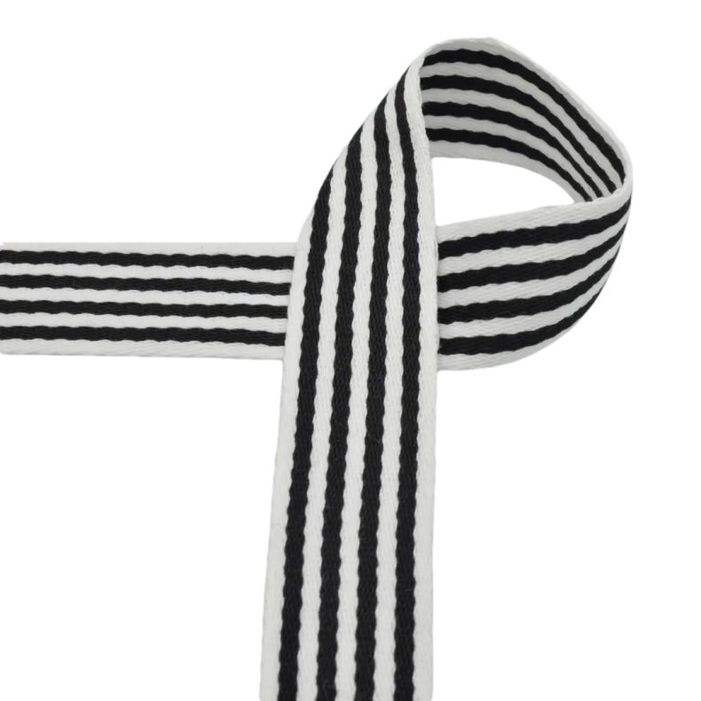 Gurtband, gestreift 40 mm Schwarz pro m