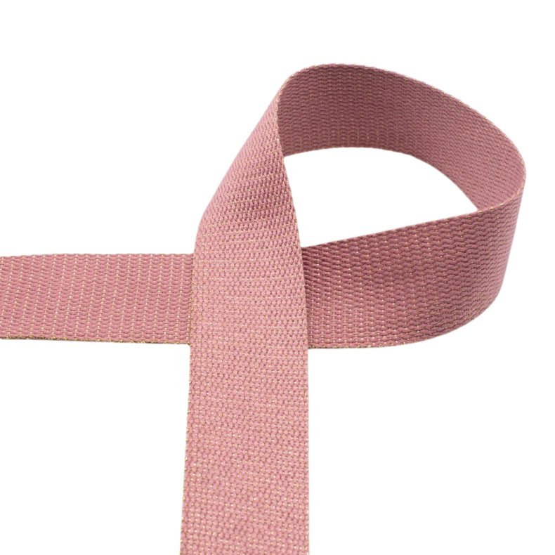 Gjordbnd, lurex 40 mm Rosa pr. m