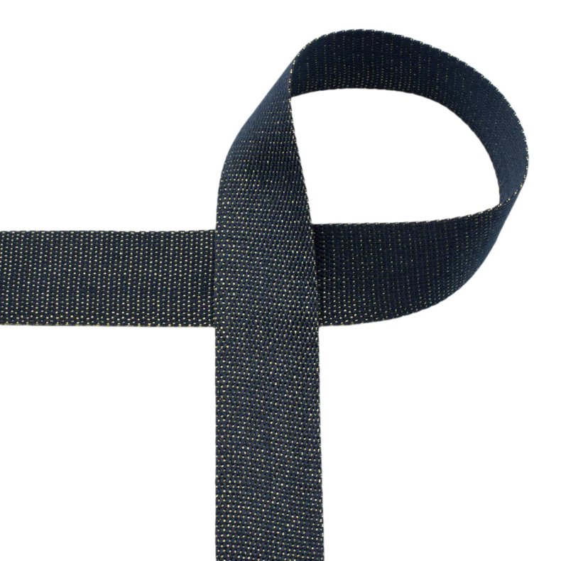 Gjordbnd, lurex 40 mm Marinebl pr. m