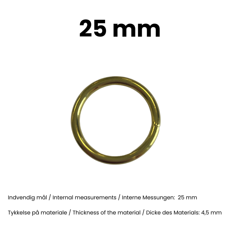 Rund ring svejset kraftig  25 mm Mess pr. stk.