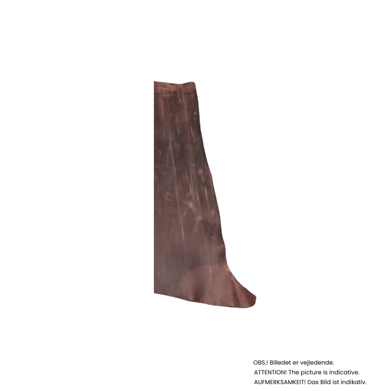 Stykke fra side, vokset med pull-up effekt, 1,0-1,5 mm. Stvet bordeaux
