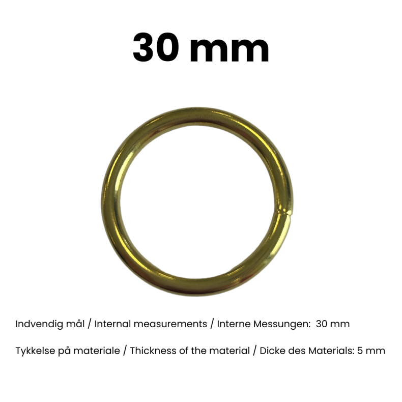 Rund ring svejset kraftig  30 mm Mess pr. stk.