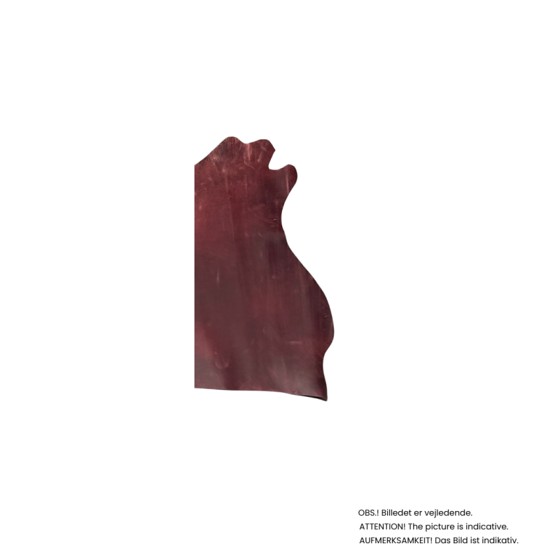 Stykke fra side, vokset med pull-up effekt, 1,0-1,5 mm. Bordeaux