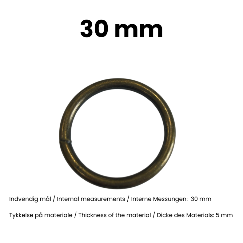Rund ring svejset kraftig  30 mm Gl. mess. pr. stk.