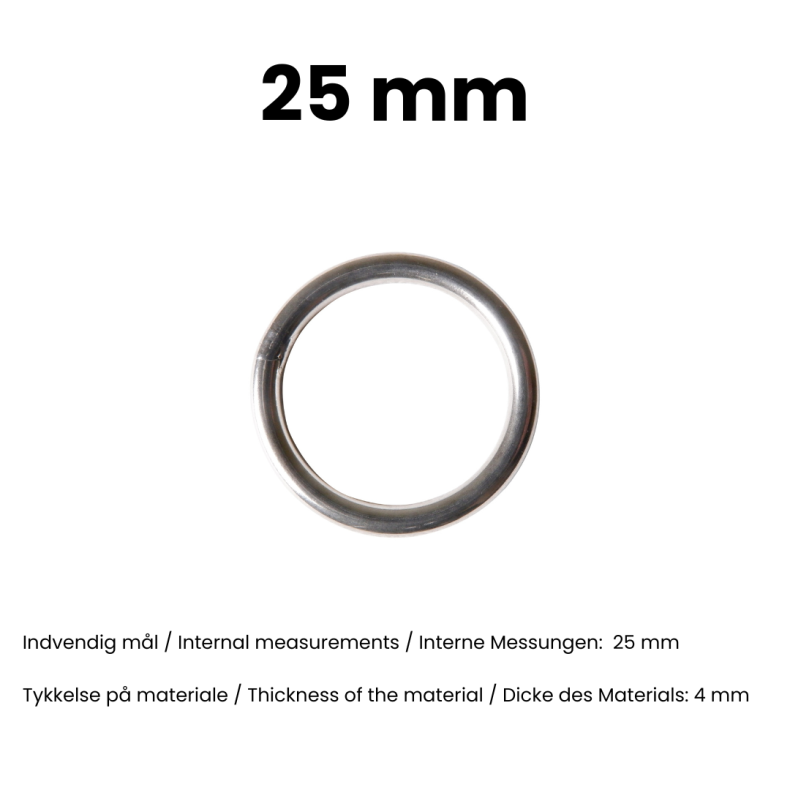 Rund ring Inox 25 mm Rustfri stl pr. stk.