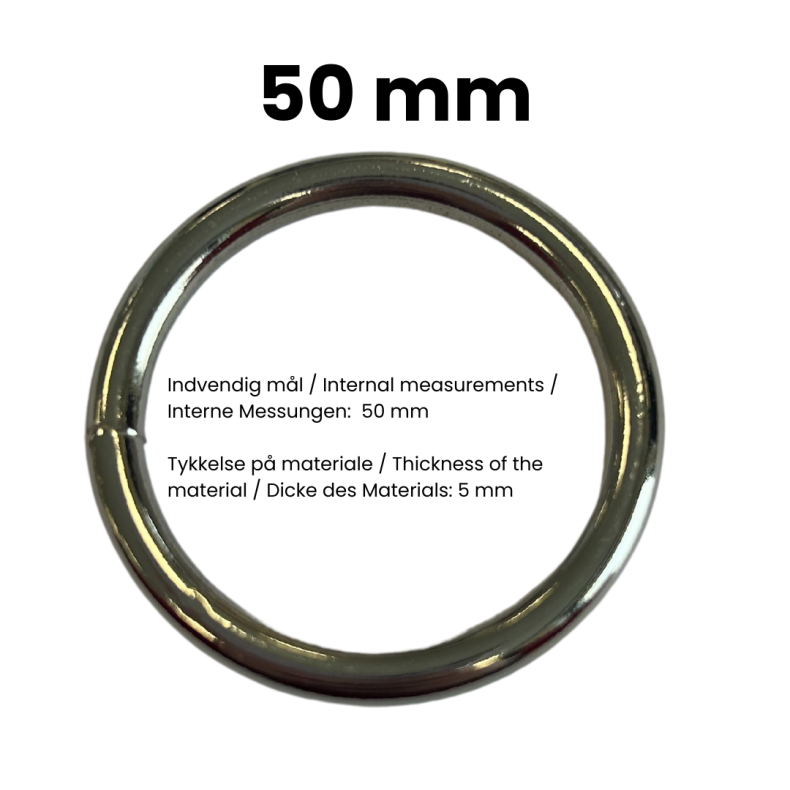 Rund ring svejset 50 mm Nikkel pr. stk.