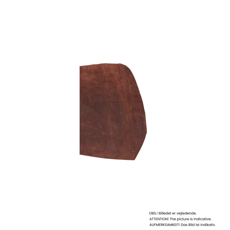 Stykke fra side, vokset med pull-up effekt, 1,0-1,5 mm. lys bordeaux