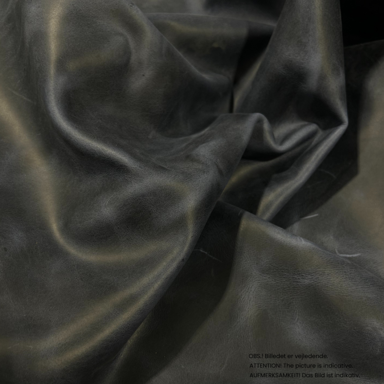 Half side, waxed with pull up,1,0-1,5 mm.