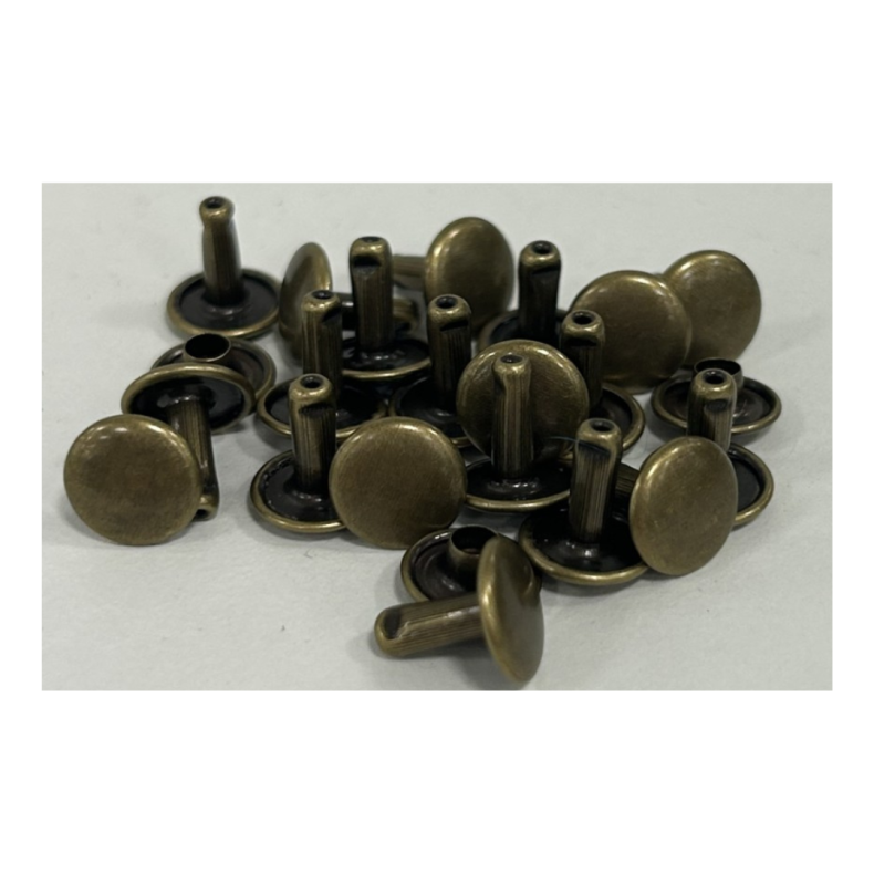 Rivets stainless 11x10 mm Ant. brass Double Cap Rivets 100 pcs.