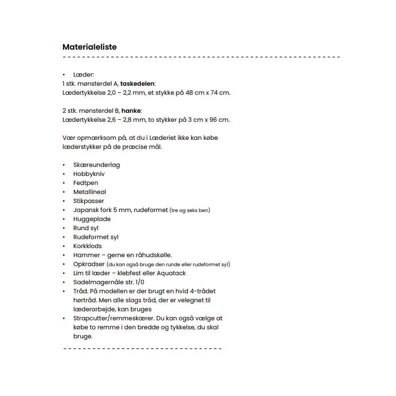 Shopper - PRINT SELV, m�nster og arbejdsvejledning 