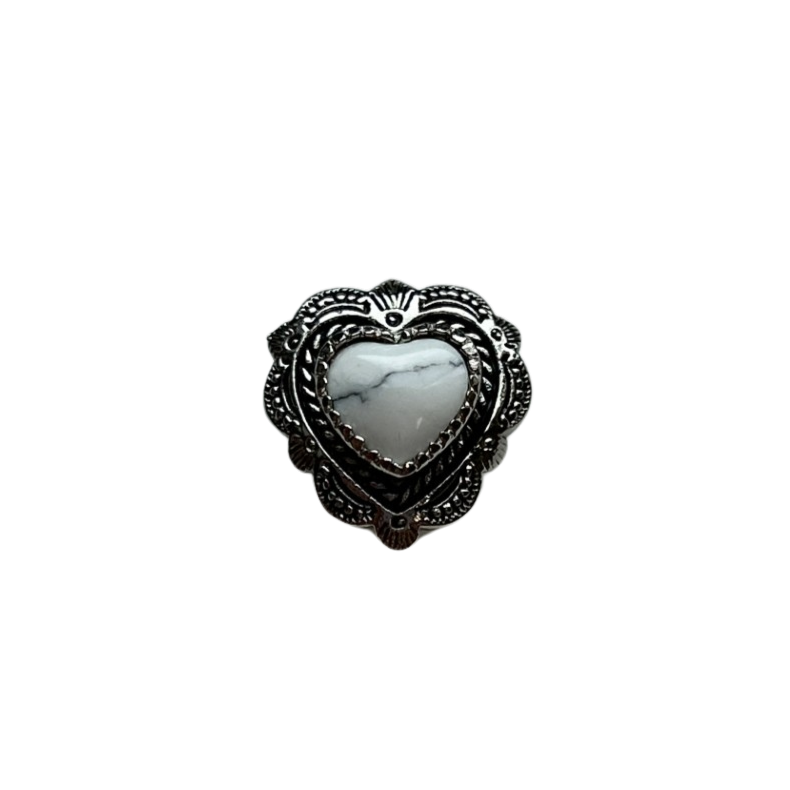 Conchos Heart White Turquise